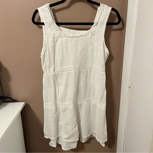 Peppermint Bay White Lace Trim Cotton Mini Dress